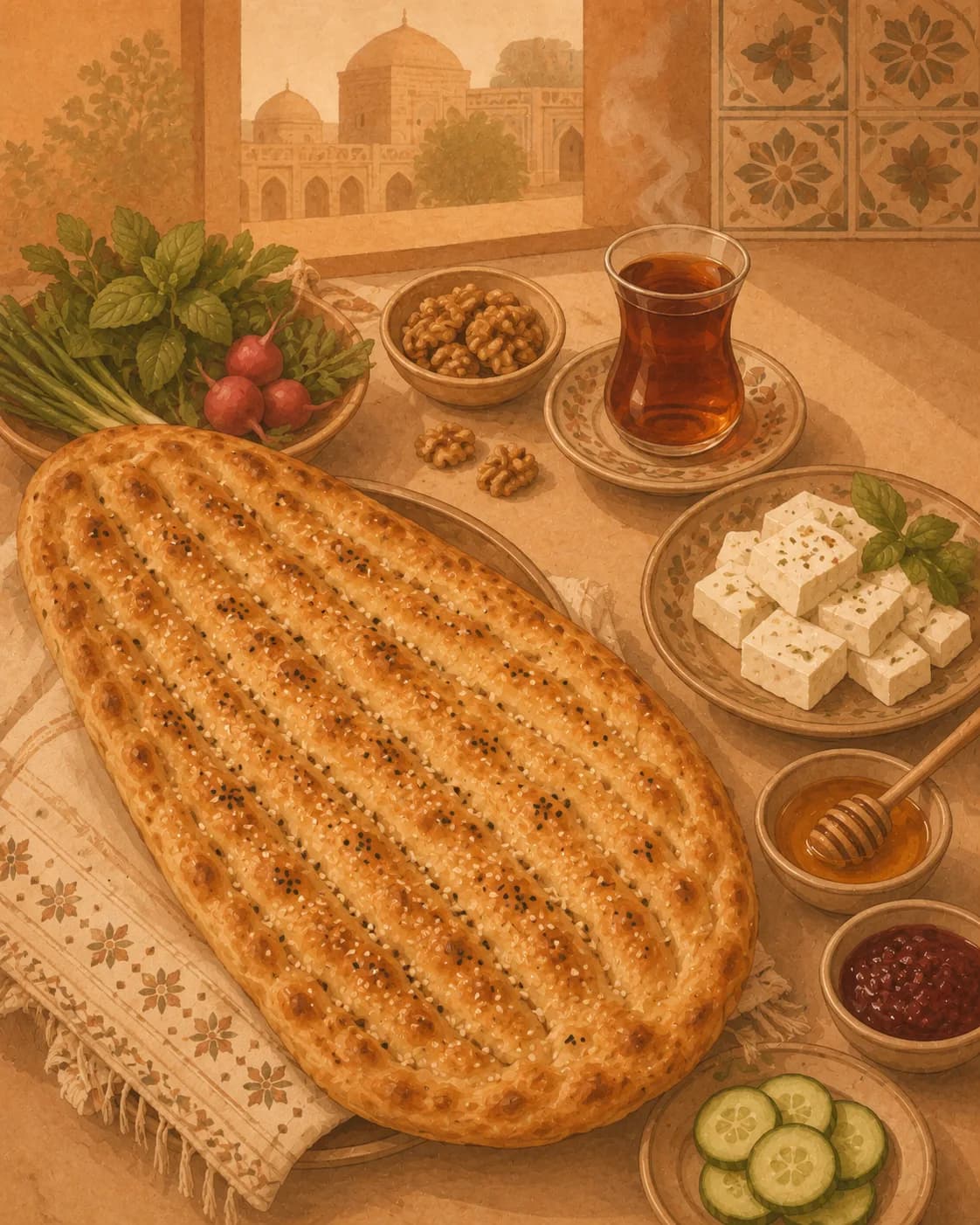 Petit-déjeuner au barbari, petit-déjeuner de Iran