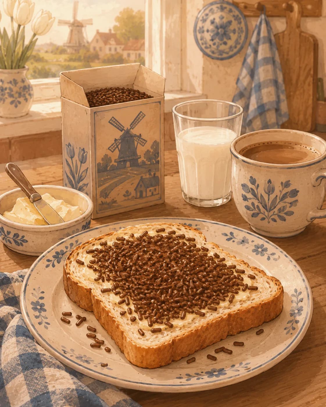 Boterham met hagelslag, petit-déjeuner de Pays-Bas
