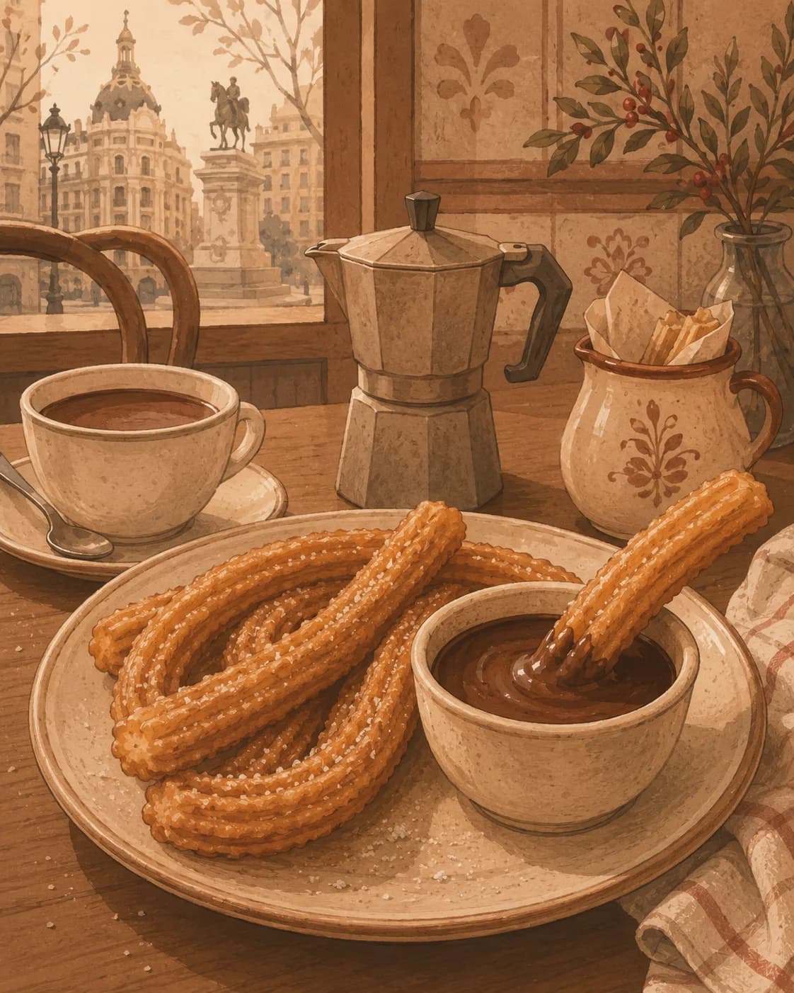 Chocolate con churros, petit-déjeuner de Espagne