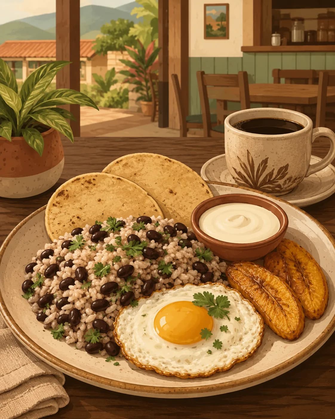 Gallo pinto costaricien, petit-déjeuner de Costa Rica