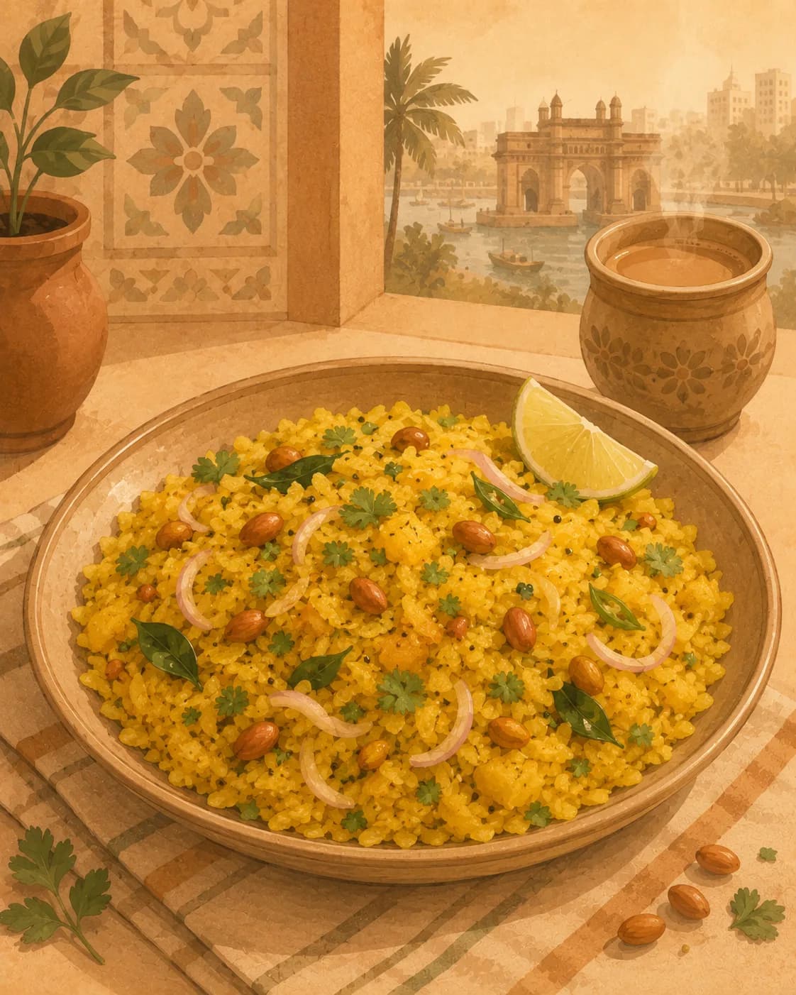 Kande pohe, petit-déjeuner de Inde, Maharashtra
