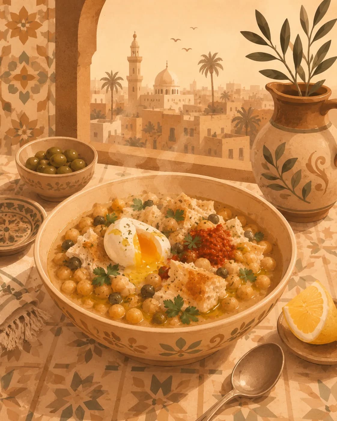 Lablabi tunisien, petit-déjeuner de Tunisie