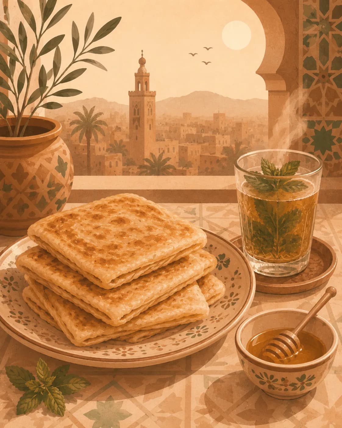 Msemen, petit-déjeuner en Maroc
